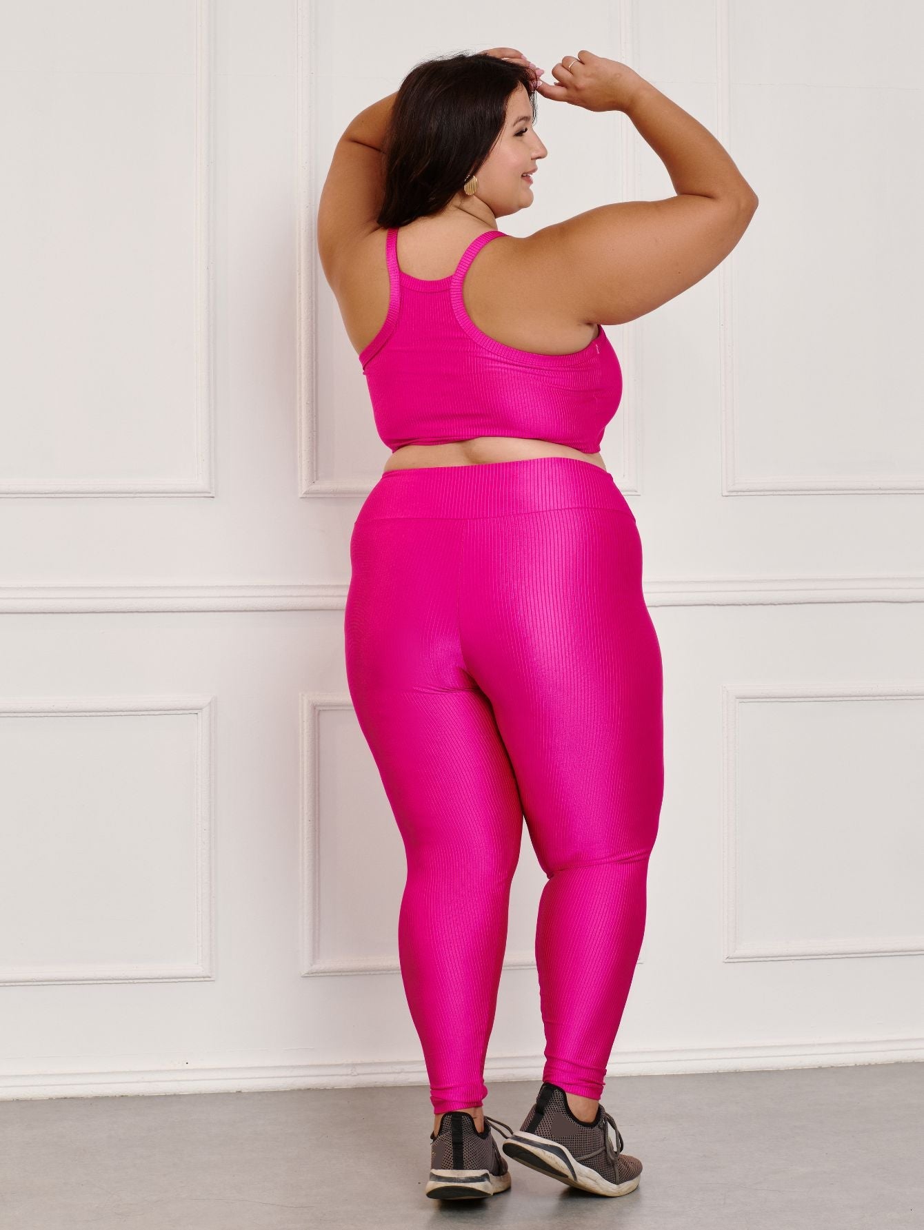 Conjunto Fitness Canelado Plus Size