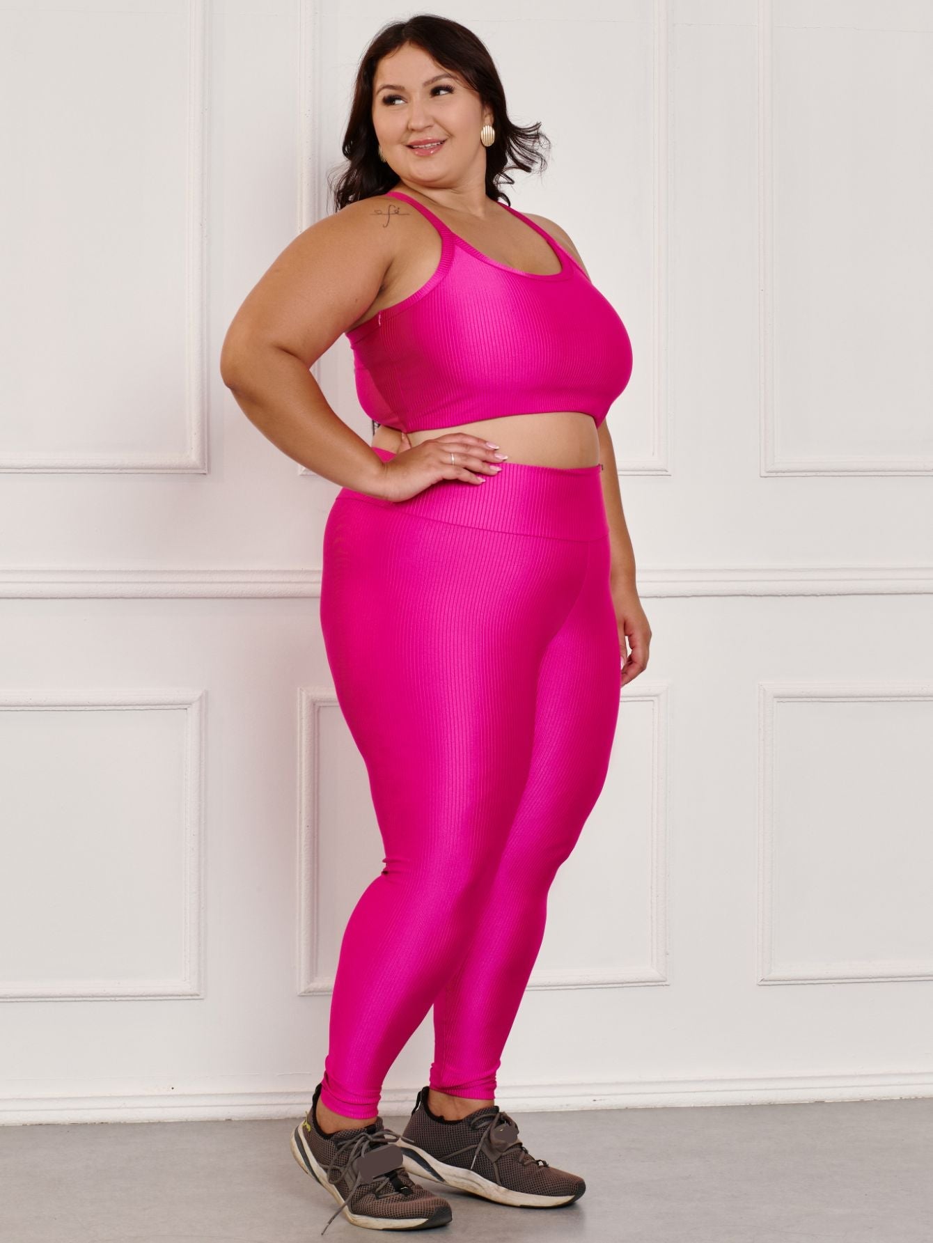 Conjunto Fitness Canelado Plus Size