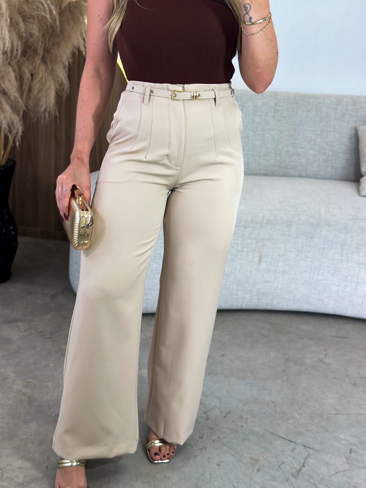 Calça Pantalona Premium + cinto