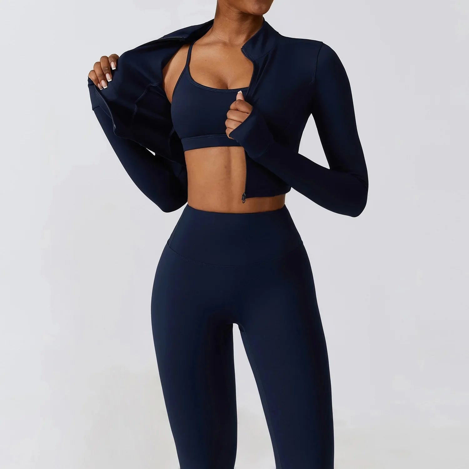 Trijunto Fit - 3 peças (legging, top e jaqueta)