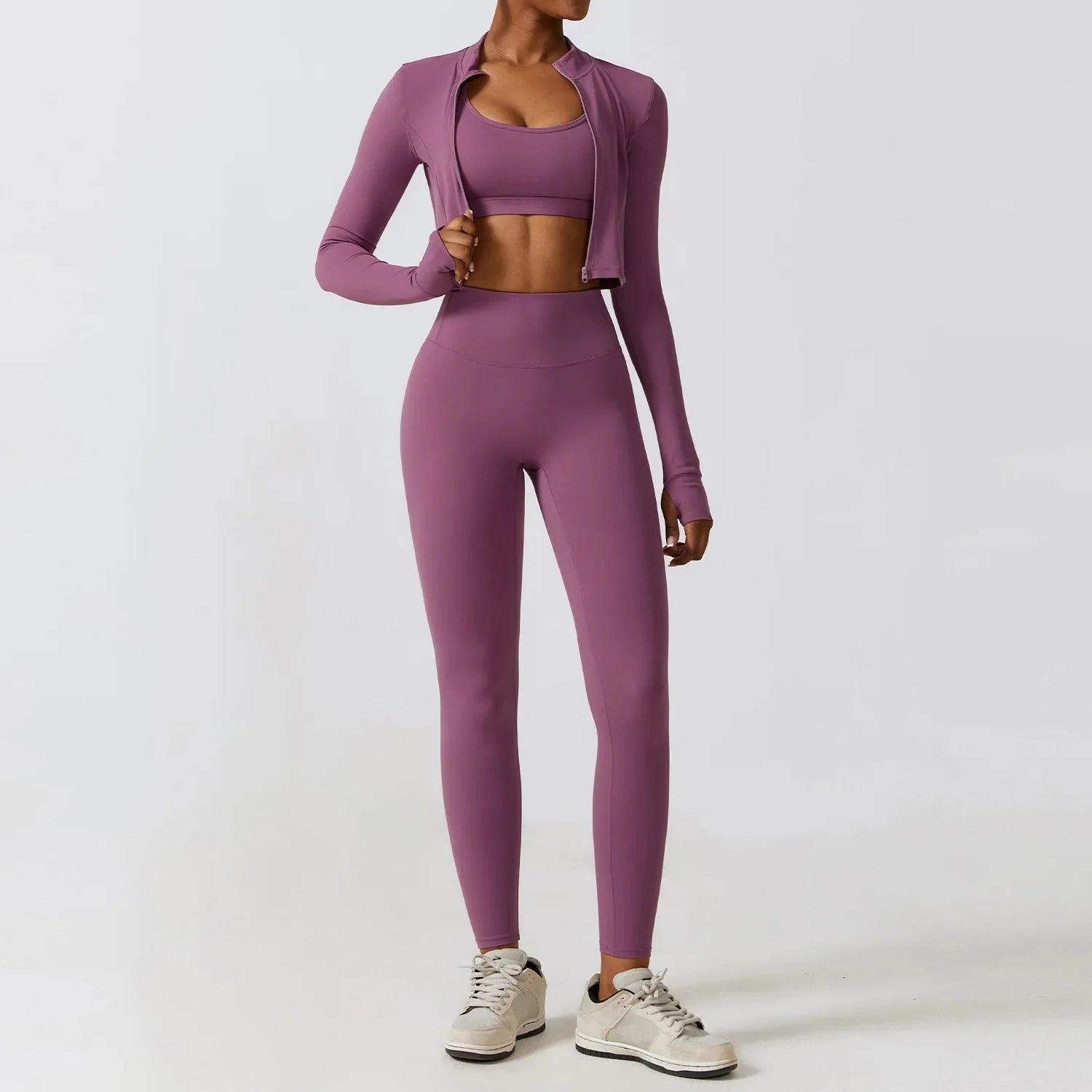 Trijunto Fit - 3 peças (legging, top e jaqueta)