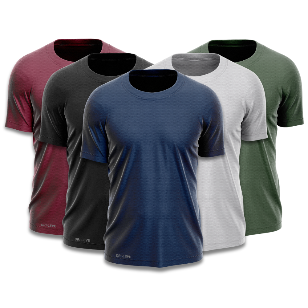 Kit 5 Camisetas Tecnológicas FitneSmart Masculinas
