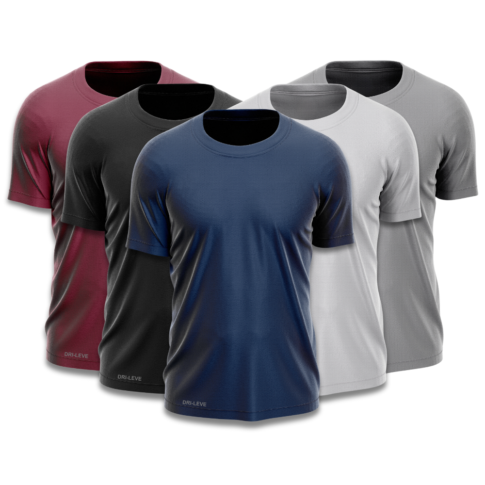 Kit 5 Camisetas Tecnológicas FitneSmart Masculinas