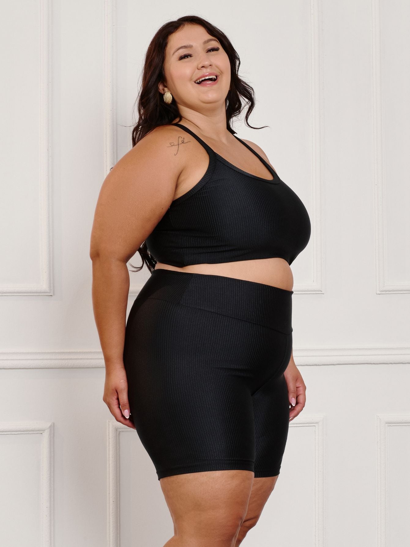 Conjunto Fitness Canelado Plus Size