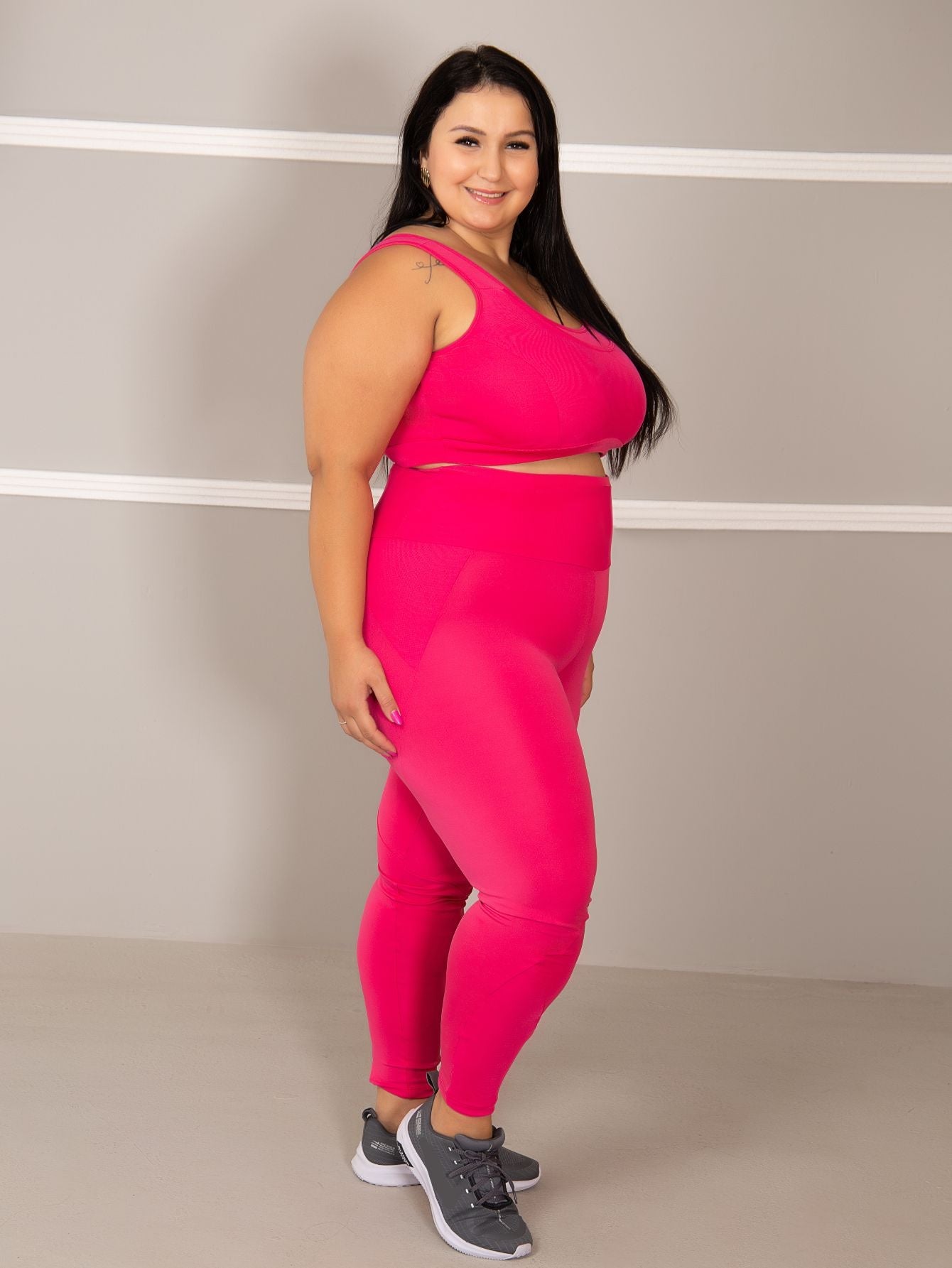 Conjunto Fitness Legging + Top S/bojo Plus Size