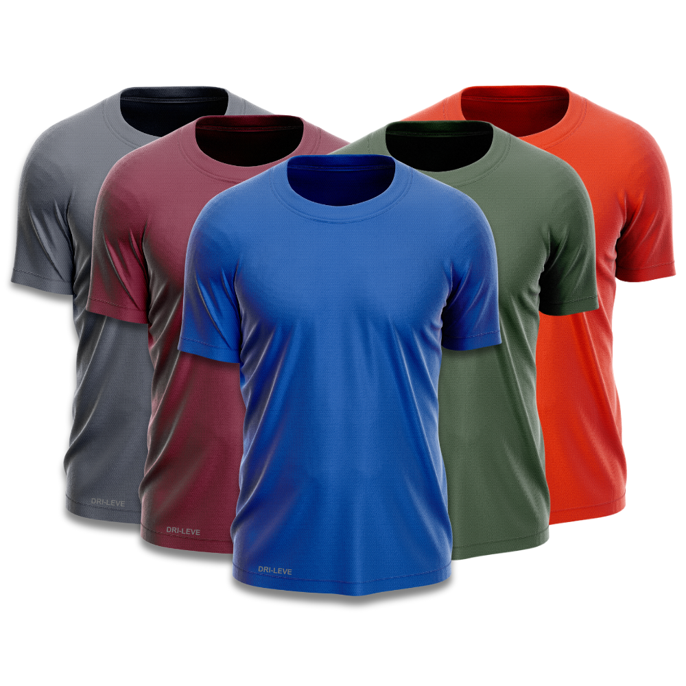 Kit 5 Camisetas Tecnológicas FitneSmart Masculinas