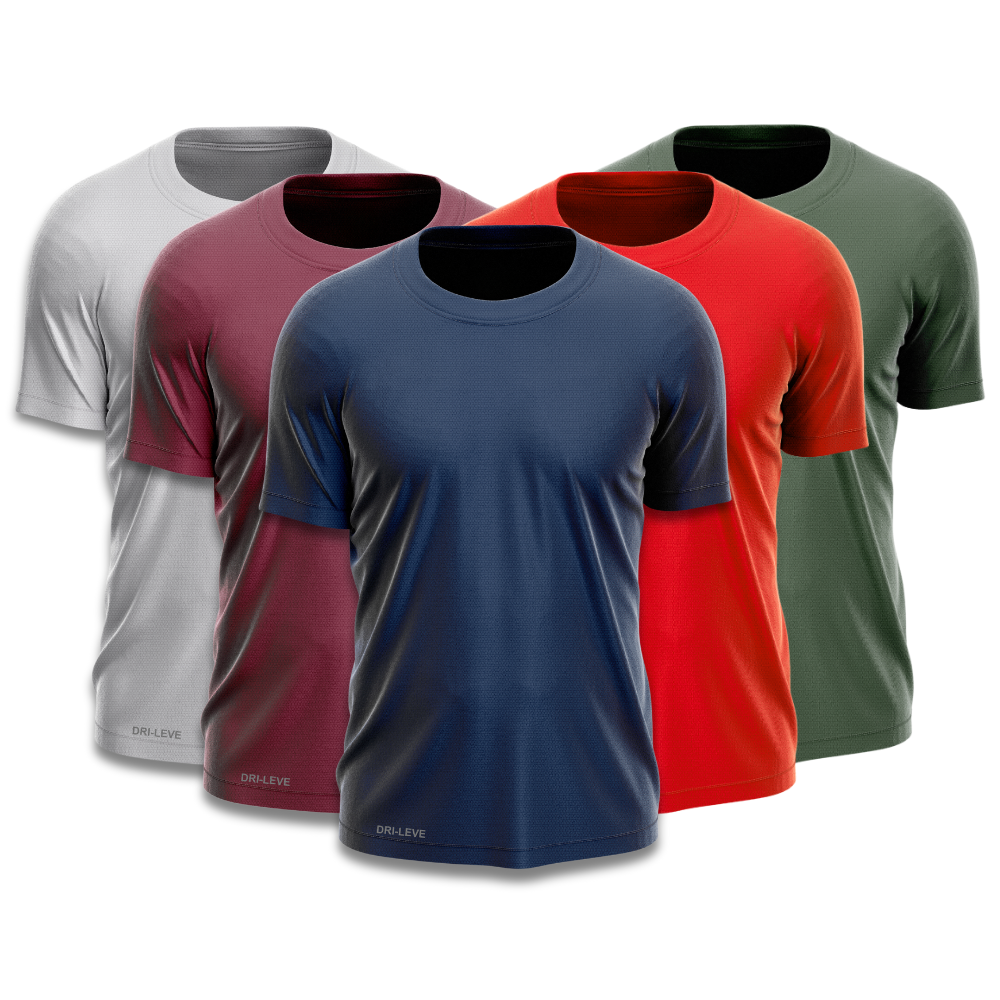 Kit 5 Camisetas Tecnológicas FitneSmart Masculinas