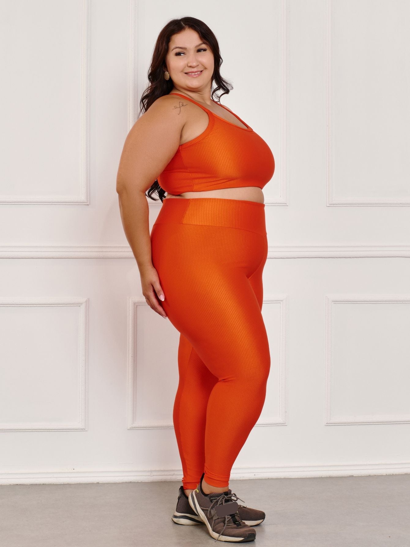 Conjunto Fitness Canelado Plus Size