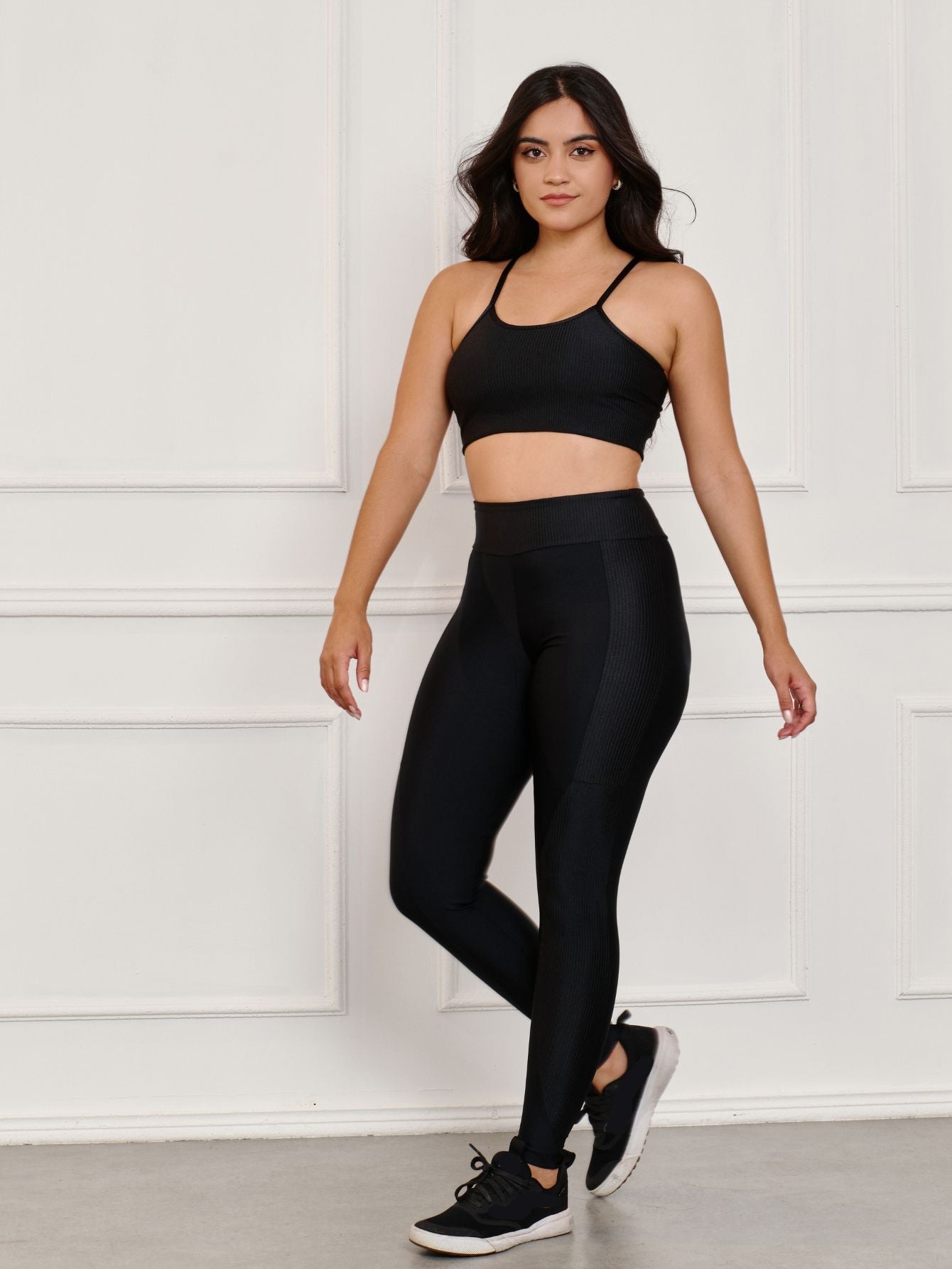 Conjunto fitness Liso/Canelado (calça+top)