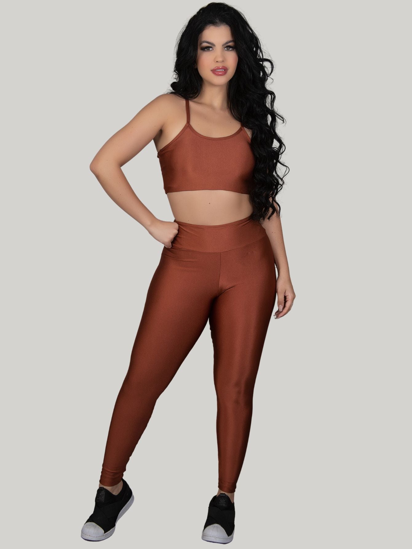 Conjunto Brilhoso (Calça + Top C/Bojo)