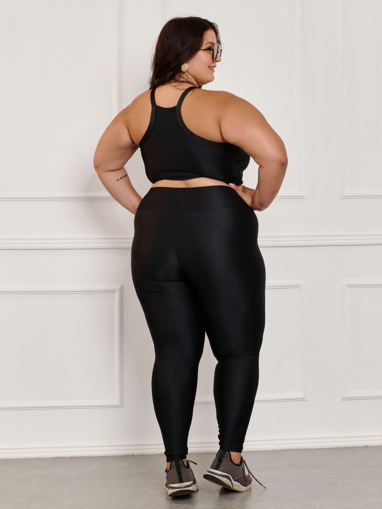 Conjunto Fitness Canelado Plus Size