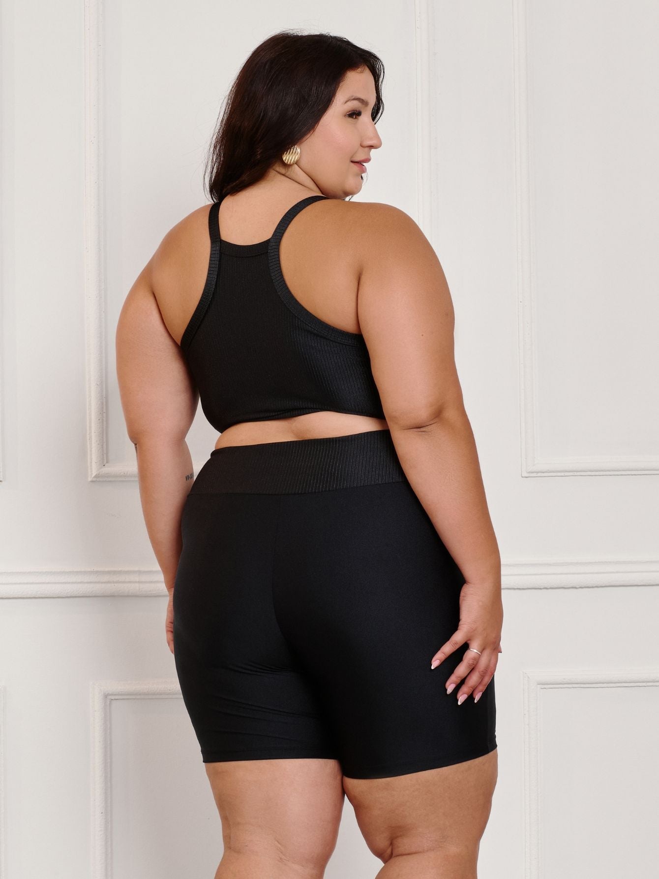 Conjunto Fitness Canelado C/Liso Plus Size