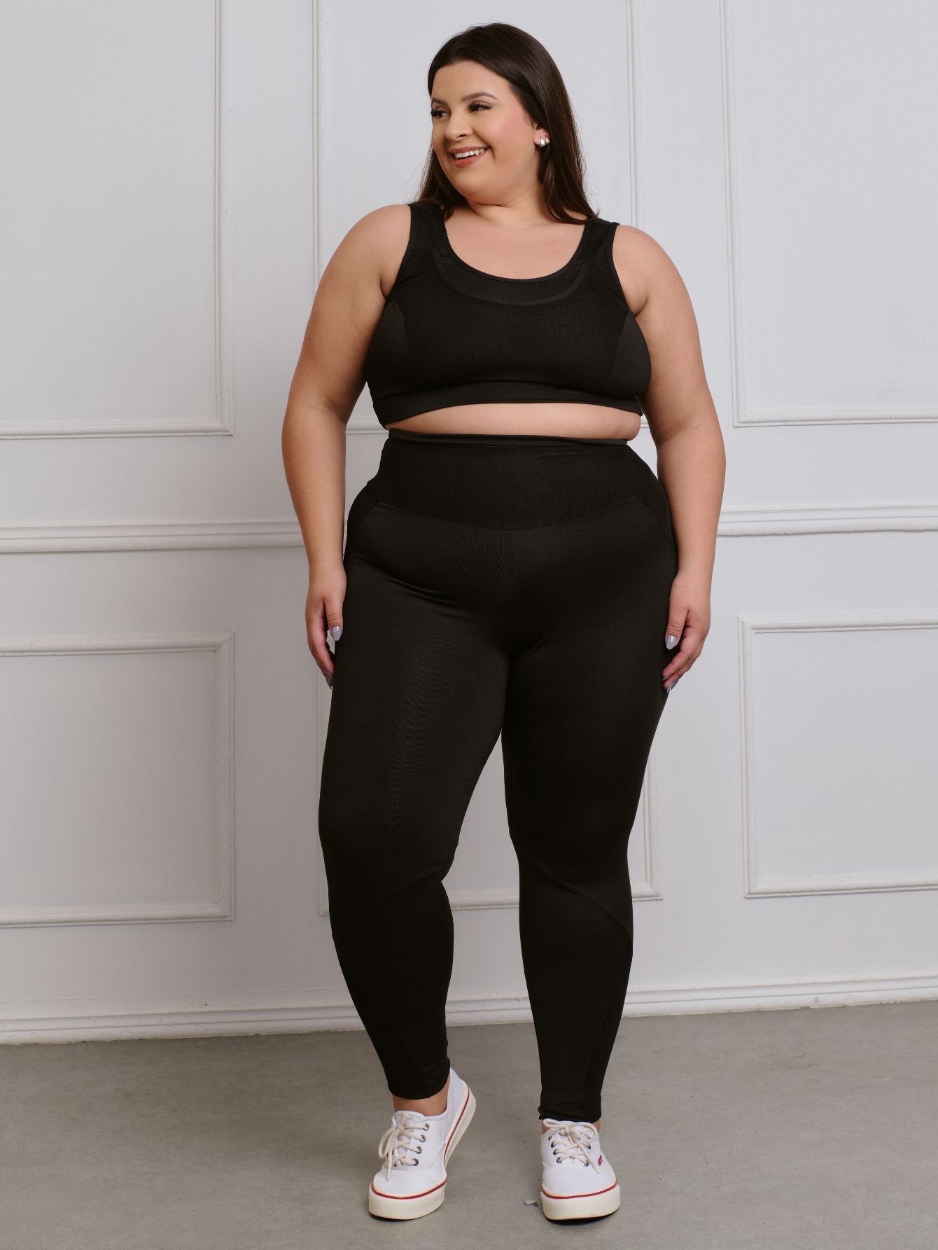Conjunto Fitness Legging + Top S/bojo Plus Size
