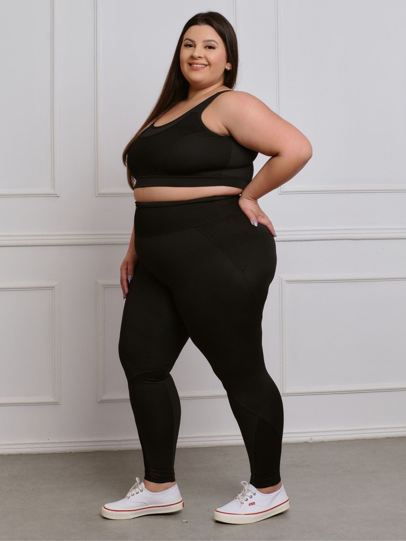 Conjunto Fitness Legging + Top S/bojo Plus Size