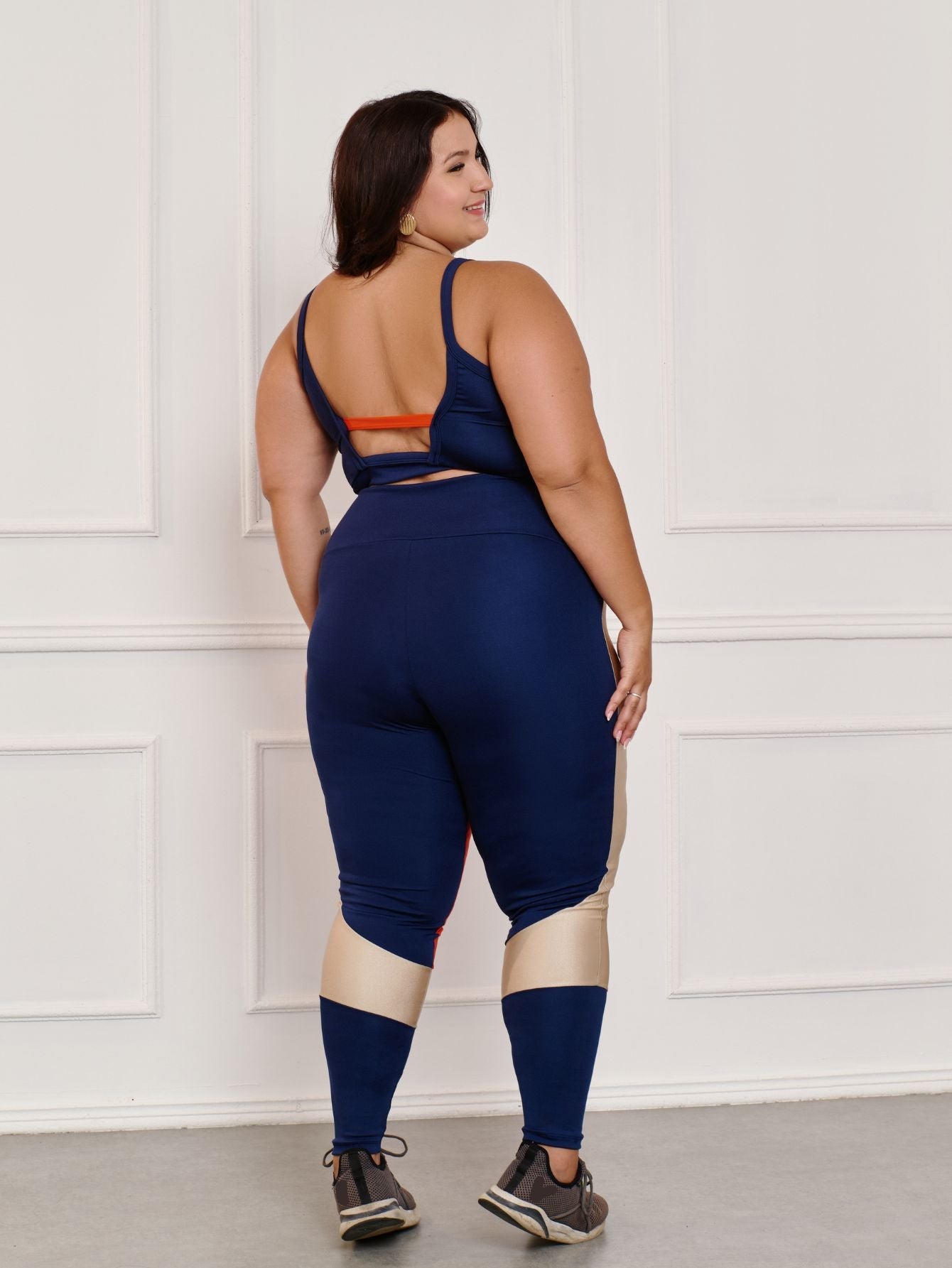 Conjunto Fitness Brilhoso Legging + Top S/bojo Plus Size