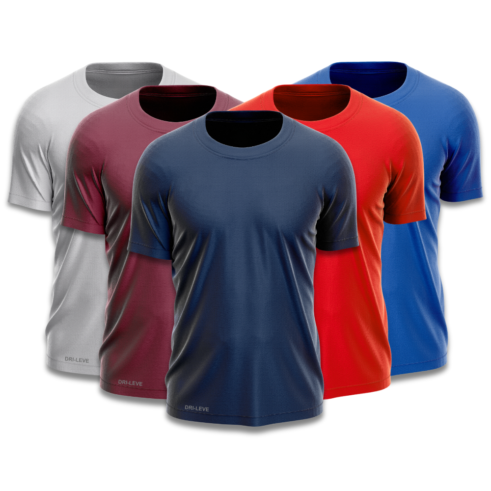 Kit 5 Camisetas Tecnológicas FitneSmart Masculinas