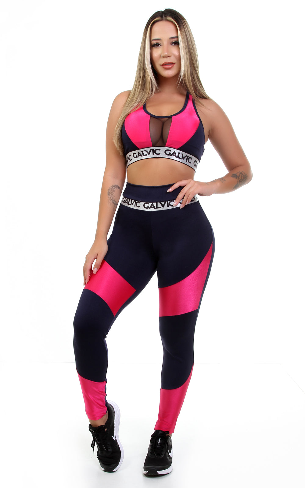 Kit 2 Conjuntos Calça Legging Detalhe + Top Elástico