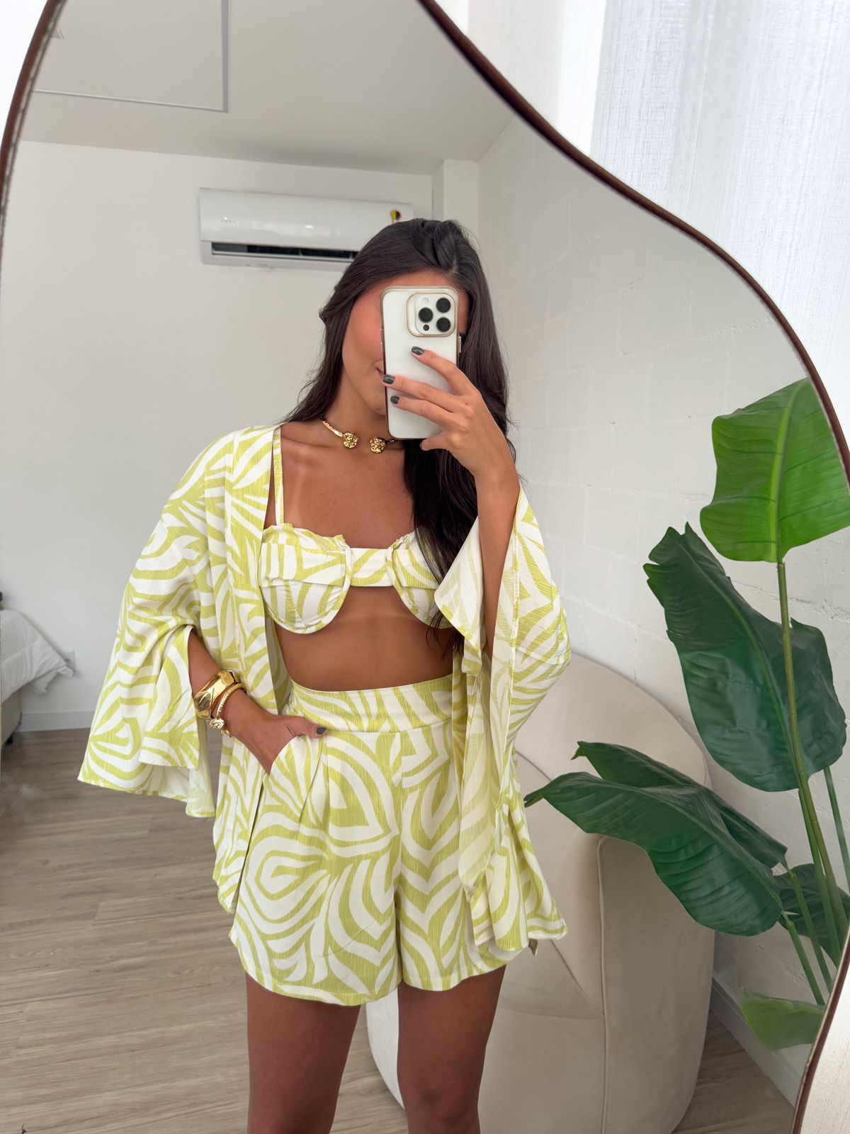 Conjunto Iris - Cropped+Short+Kimono