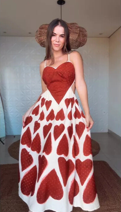 Vestido Maxi Coração