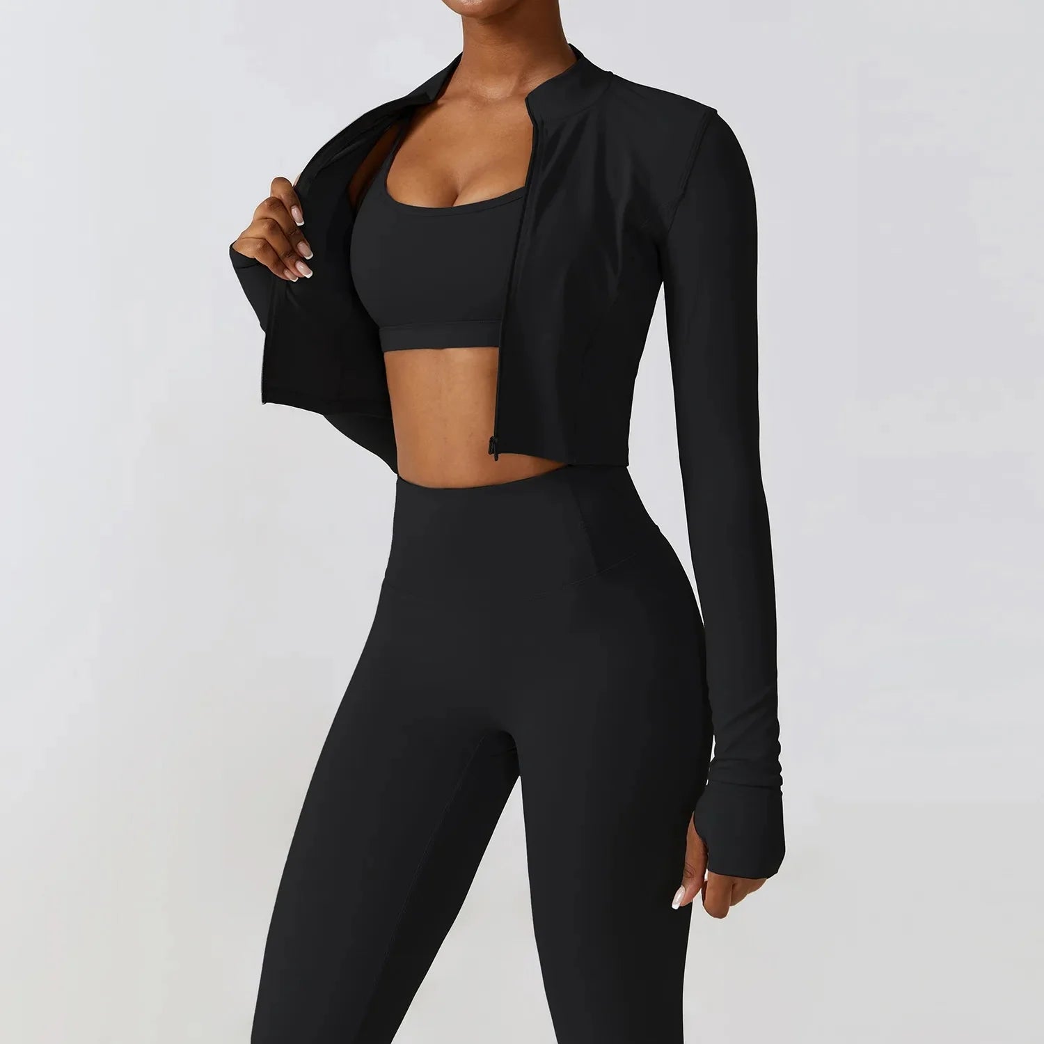 Trijunto Fit - 3 peças (legging, top e jaqueta)