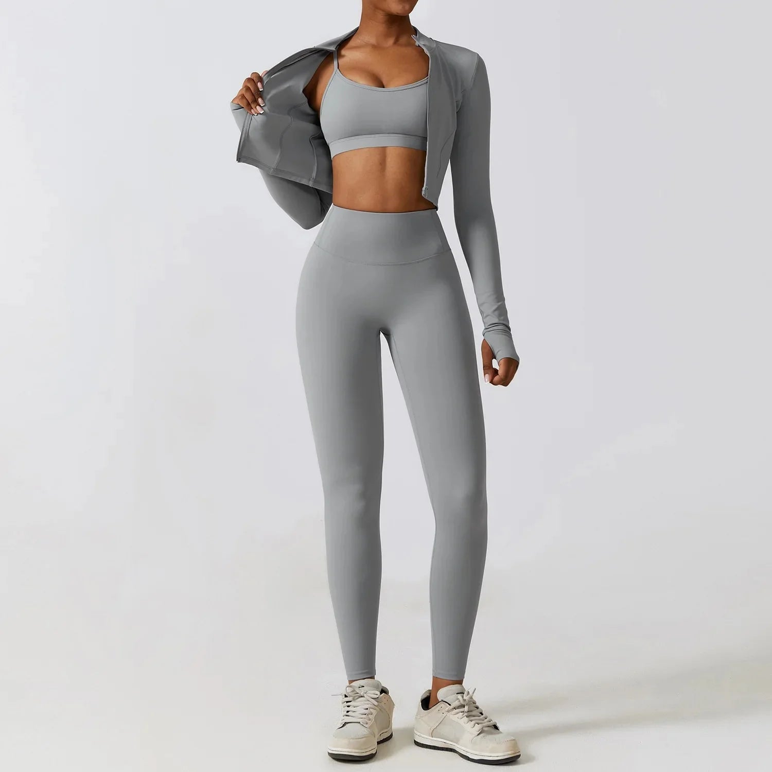Trijunto Fit - 3 peças (legging, top e jaqueta)