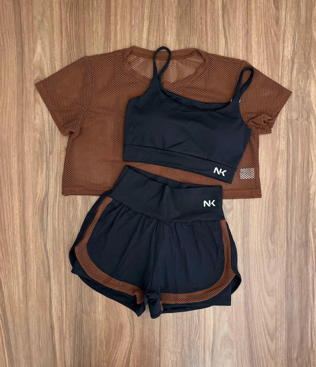 Conjunto 3 Peças Short Duplo
